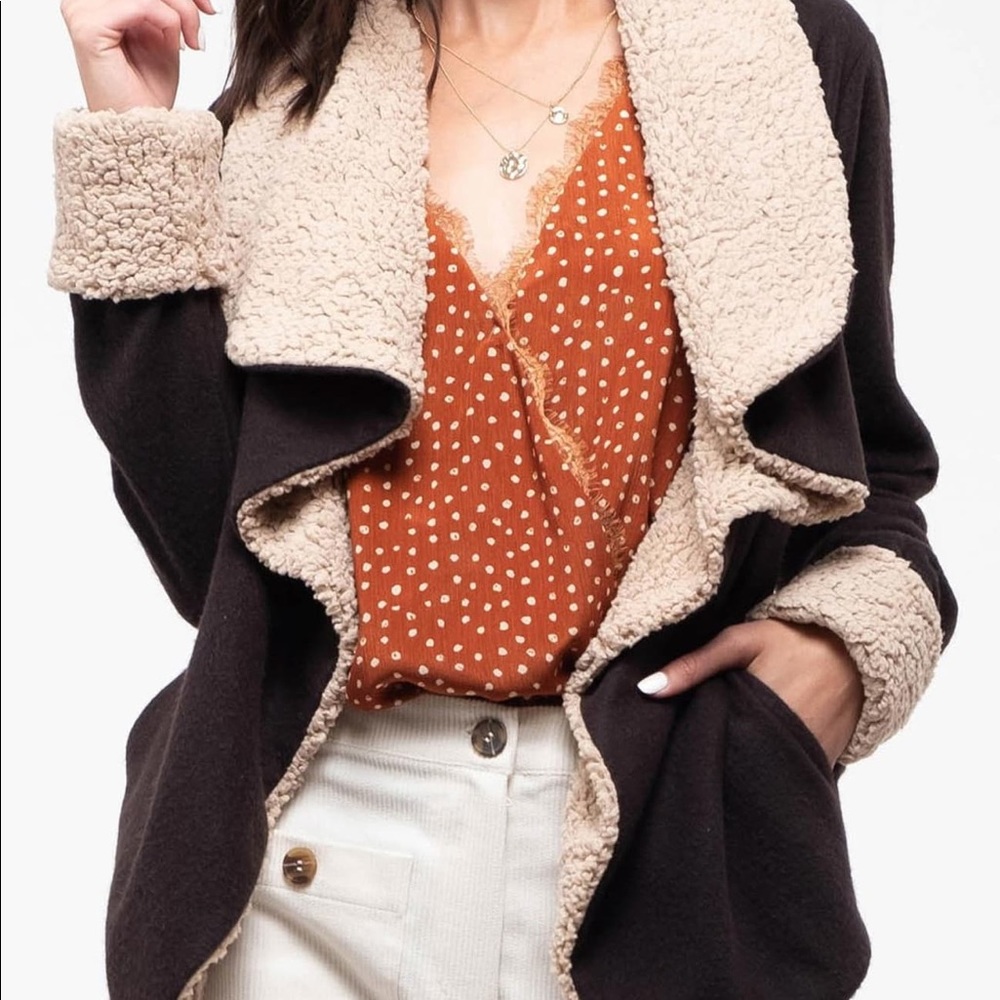 Blu Pepper Faux Shearling Lined Jacket, Size Small
